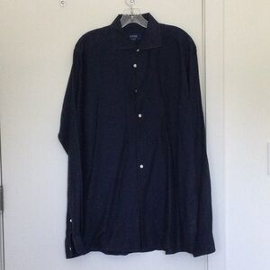 COPY - ETON Navy Blue Linen Dress Shirt Size 43/17/XL